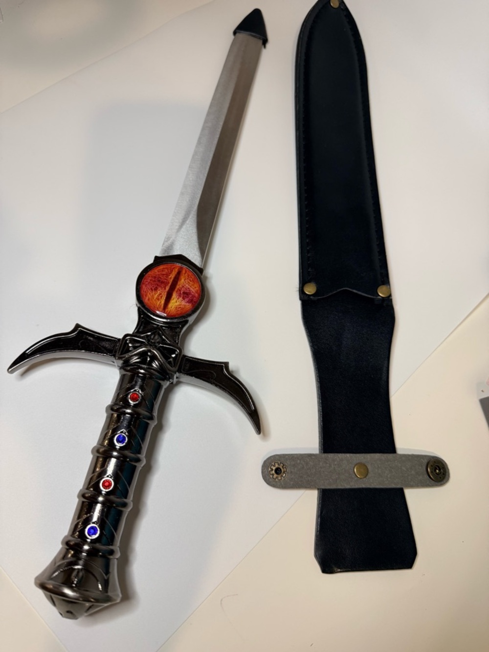 Decorative Men’s Sword Dagger with Red Gem Accent